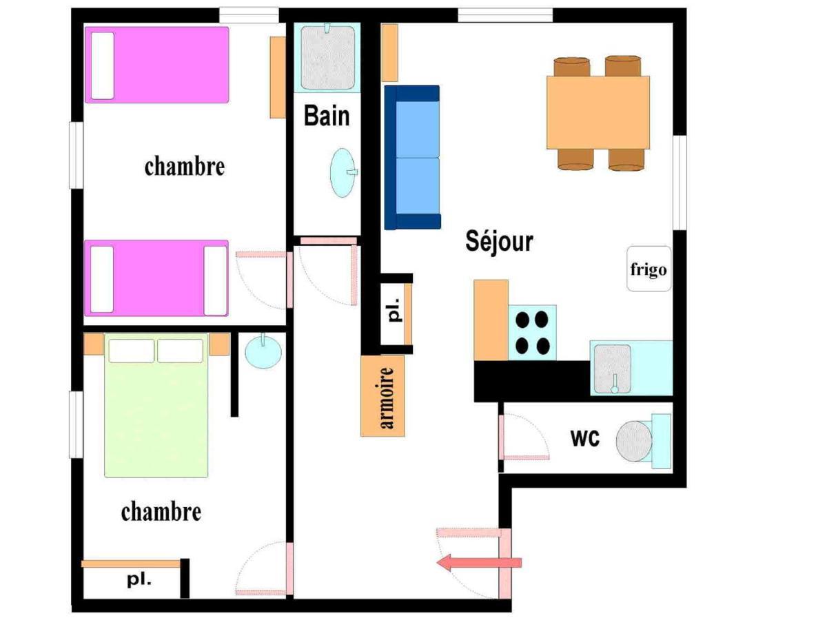 Appartement 5 Personnes Val Cenis, 2 Ch, Draps Fournis - Fr-1-508-253 Lanslebourg-Mont-Cenis Exteriör bild